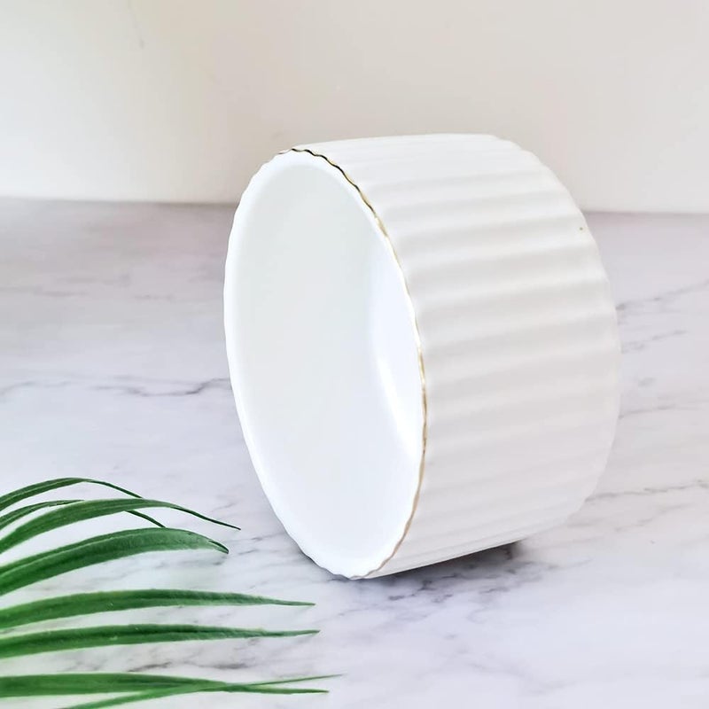 CROWNOS Paper Clip Holder for Desk Ceramic Paperclip Holders, Office Desktop Paperclips Binders Dispenser Organizer, White - Image 3
